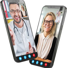 doctor provides advice during a video call